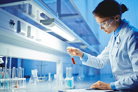 Lab Women Red Test Tube