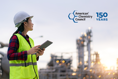 Woman Worker Outside Chemical Plant American Chemistry Council 150 Years