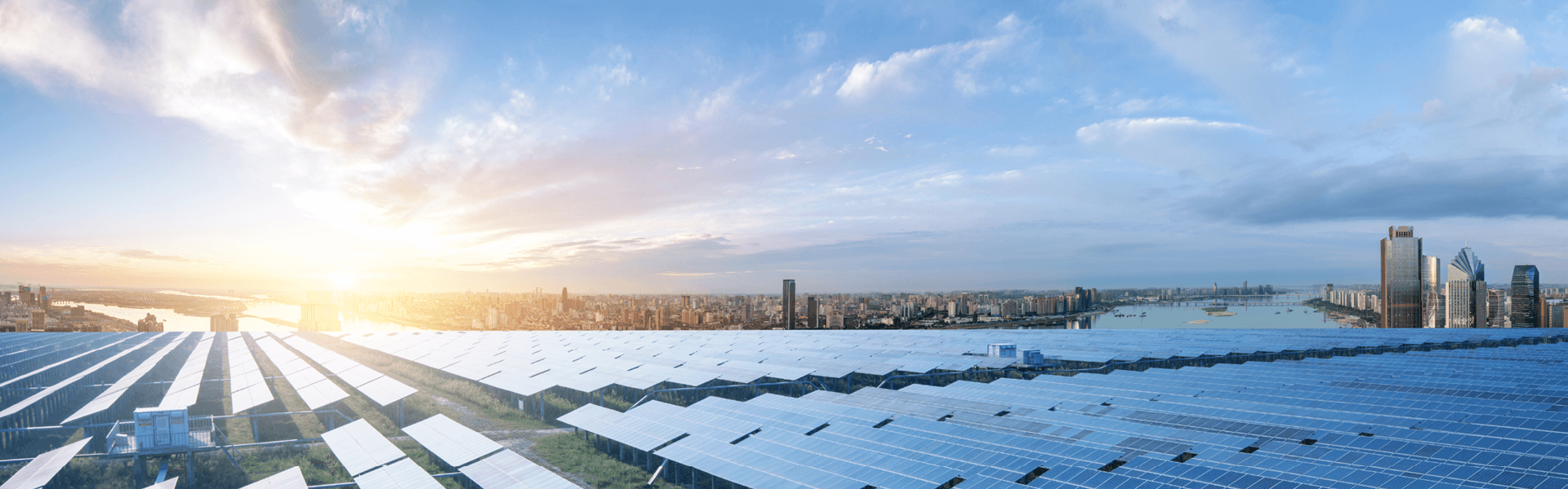 Solar Energy in Front of City Scape