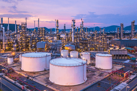 Refinery aerial view.