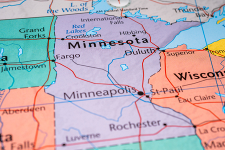 Minnesota on U.S. Map