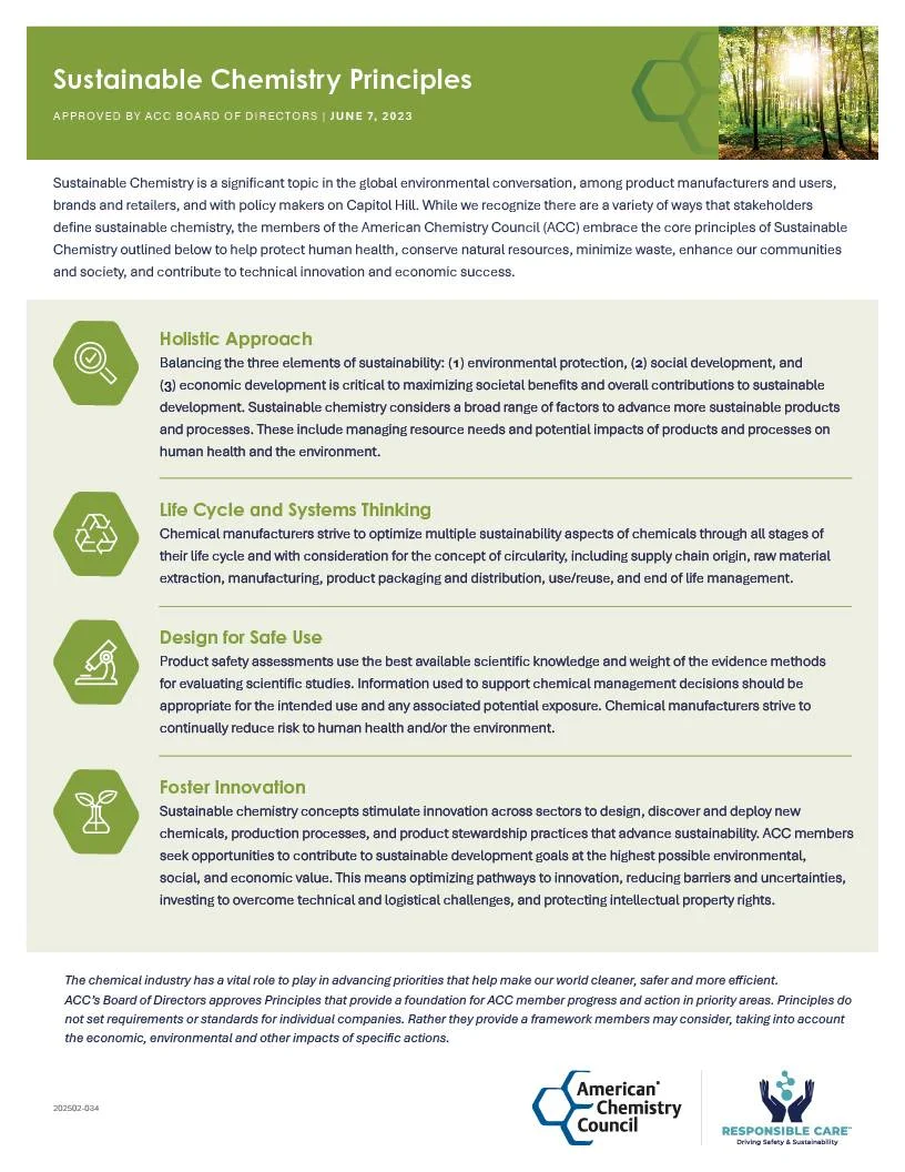 ACC Sustainable Chemistry Principles