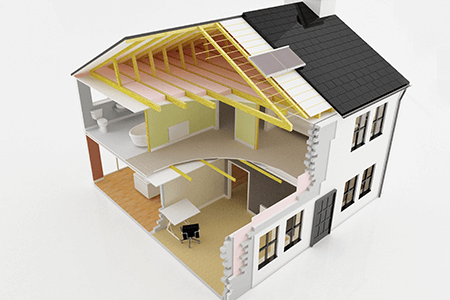 Cross Section View of a House