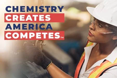 Chemistry Creates America Competes Woman Chemical Engineer Working on Manufacturing Machinery